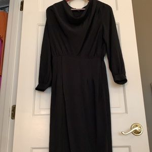 Zara black midi cowl neck dress Size Small